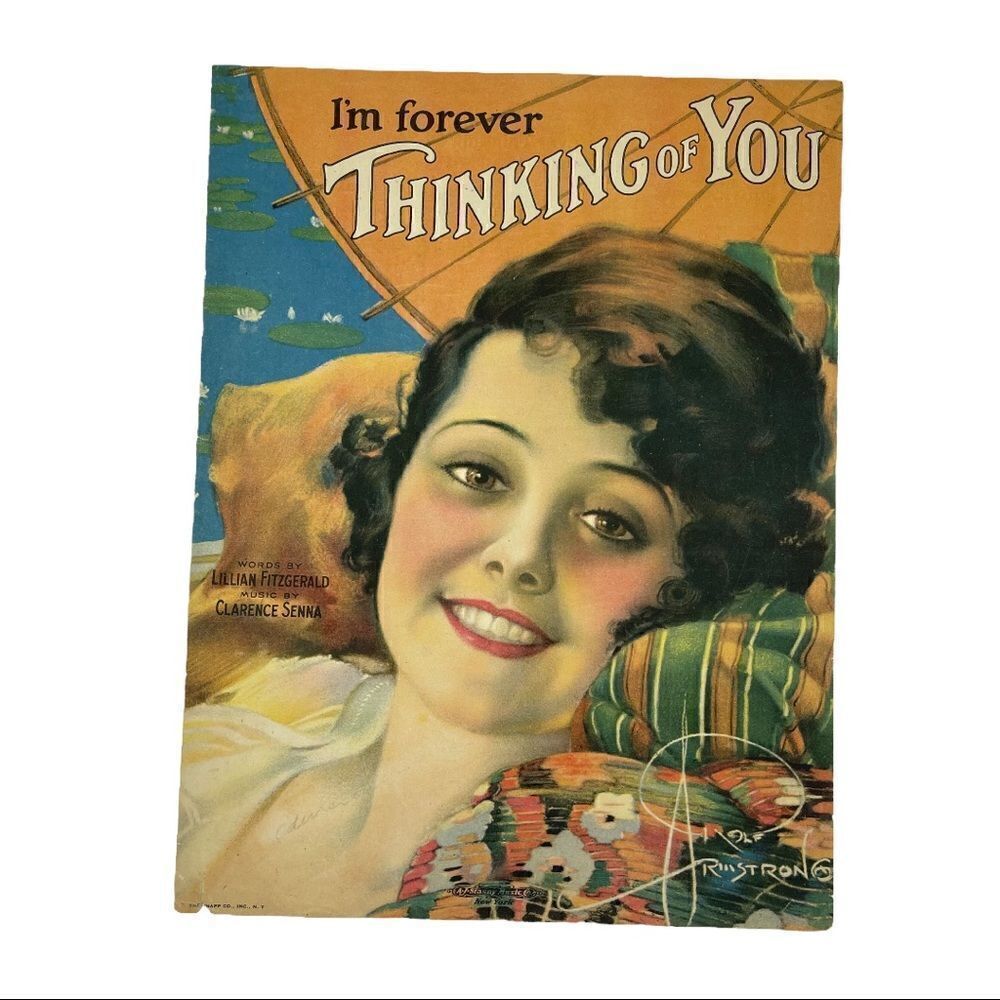 I’m Forever Thinking of You Illustrated by Rolf Armstrong 1919 Sheet Music - Picture 2 of 16